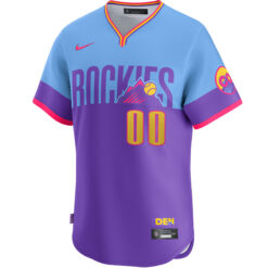 Alternative view of Custom Colorado Rockies Purple Light Blue 2025 City Connect Limited Jersey - All Stitched