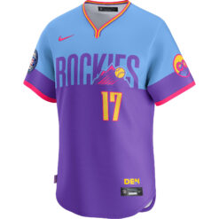 Alternative view of Todd Helton Colorado Rockies Purple Light Blue 2025 City Connect Limited Jersey - All Stitched