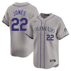 Nolan Jones Colorado Rockies Grey Road Limited Jersey - All Stitched