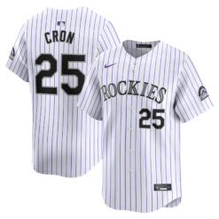 CJ Cron Colorado Rockies White Home Limited Jersey - All Stitched