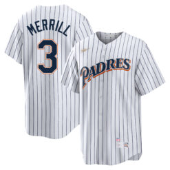 Jackson Merrill San Diego Padres 1998 White Cooperstown Jersey - All Stitched