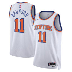 Jalen Brunson New York Knicks White Association Edition Jersey - All Stitched