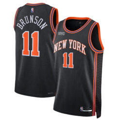 Jalen Brunson New York Knicks Black City Edition Jersey - All Stitched