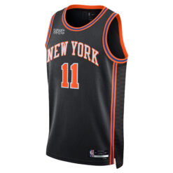 Alternative view of Jalen Brunson New York Knicks Black City Edition Jersey - All Stitched