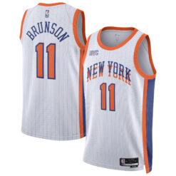 Jalen Brunson New York Knicks 2024/25 White City Edition Jersey - All Stitched