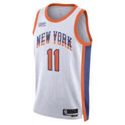 Alternative view of Jalen Brunson New York Knicks 2024/25 White City Edition Jersey - All Stitched