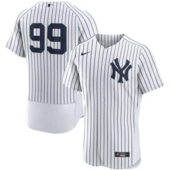 Alternative view of Aaron Judge New York Yankees White No Name Jersey - All Stitched