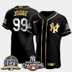 Aaron Judge New York Yankees Black Gold 2009 Champions Jersey - All Stitched