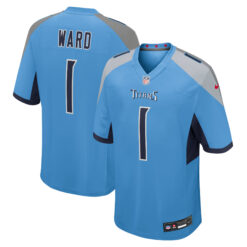 Cam Ward Tennessee Titans Light Blue Home Game Jersey - All Stitched