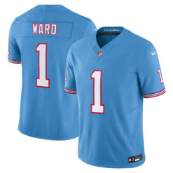 Cam Ward Tennessee Titans Light Blue Alternate Oilers Throwback Vapor F.U.S.E Limited Jersey - All Stitched