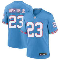Kevin Winston Jr Tennessee Titans Light Blue Alternate Oilers Throwback Jersey - All Stitched