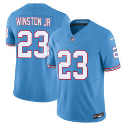 Kevin Winston Jr Tennessee Titans Light Blue Alternate Oilers Throwback Vapor F.U.S.E Limited Jersey - All Stitched