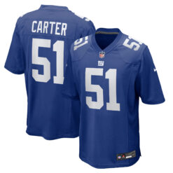 Abdul Carter New York Giants Royal Blue Home Game Jersey - All Stitched