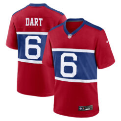 Jaxson Dart New York Giants Red Alternate Game Jersey - All Stitched