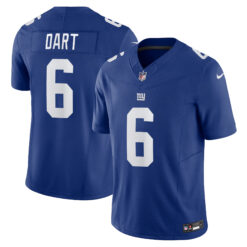 Jaxson Dart New York Giants Royal Blue Home Vapor F.U.S.E Limited Jersey - All Stitched
