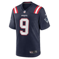 Alternative view of Kayshon Boutte New England Patriots Navy Home Game Jersey - All Stitched