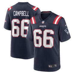 Will Campbell New England Patriots Navy Home Game Jersey - All Stitched