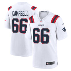 Will Campbell New England Patriots White Road Game Jersey - All Stitched