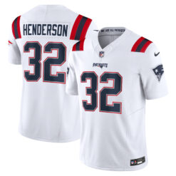 Treveyon Henderson New England Patriots White Road Vapor F.U.S.E Limited Jersey - All Stitched