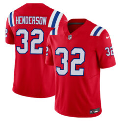 Treveyon Henderson New England Patriots Red Alternate Vapor F.U.S.E Limited Jersey - All Stitched