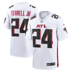 AJ Terrell Jr Atlanta Falcons White Road Game Jersey - All Stitched