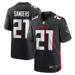 Deion Sanders Atlanta Falcons Black Home Game Jersey - All Stitched