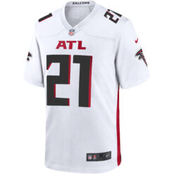 Alternative view of Deion Sanders Atlanta Falcons White Road Game Jersey - All Stitched