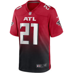 Alternative view of Deion Sanders Atlanta Falcons Red 2nd Alternate Game Jersey - All Stitched