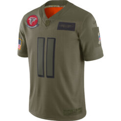Alternative view of Julio Jones Atlanta Falcons Olive 2019 Salute To Service Jersey - All Stitched