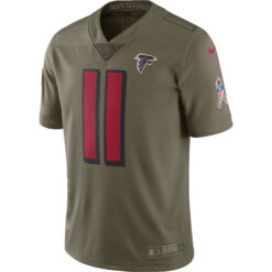 Alternative view of Julio Jones Atlanta Falcons Olive Salute To Service Jersey - All Stitched