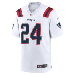 Alternative view of Ty Law New England Patriots White Road Game Jersey - All Stitched