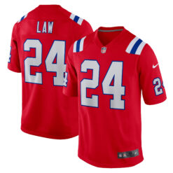 Ty Law New England Patriots Red Alternate Game Jersey - All Stitched
