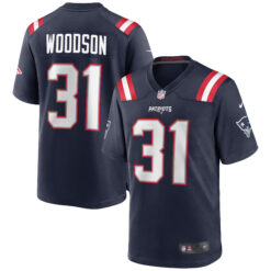Craig Woodson New England Patriots Navy Home Game Jersey - All Stitched