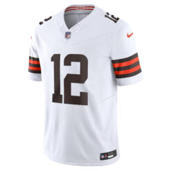 Alternative view of Shedeur Sanders Cleveland Browns White Away Vapor F.U.S.E Limited Jersey - All Stitched