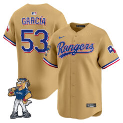 Adolis Garcia Texas Rangers Gold Rangers Captain Patch Limited Jersey - All Stitched