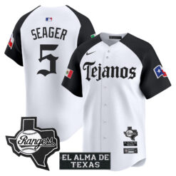Corey Seager Texas Rangers Alternate White Mexico Tejano Barrio Style Limited Jersey - All Stitched