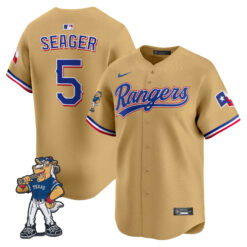 Corey Seager Texas Rangers Gold Rangers Captain Patch Limited Jersey - All Stitched