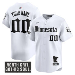 Custom Minnesota Twins White Gothic North Edition Limited Jersey - All Stitched