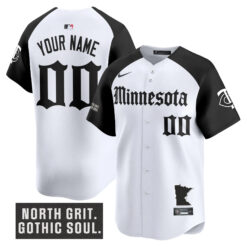 Custom Minnesota Twins White Alternate Gothic North Edition Limited Jersey - All Stitched