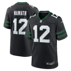 Joe Namath New York Jets Black Alternate Game Jersey - All Stitched