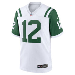 Alternative view of Joe Namath New York Jets White Classic Alternate Game Jersey - All Stitched