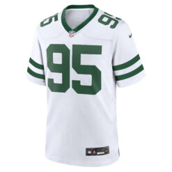 Alternative view of Quinnen Williams New York Jets White Road Game Jersey - All Stitched