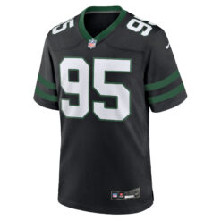 Alternative view of Quinnen Williams New York Jets Black Alternate Game Jersey - All Stitched