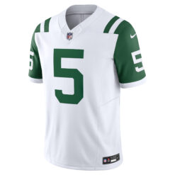 Alternative view of Garrett Wilson New York Jets White Classic Alternate Vapor F.U.S.E Limited Jersey - All Stitched