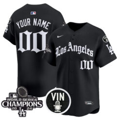 Custom Los Angeles Dodgers Black Gothic Style Limited Jersey - All Stitched