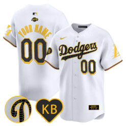 Custom Los Angeles Dodgers Black Mamba White Limited Jersey - All Stitched