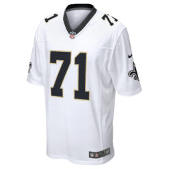 Alternative view of Kelvin Banks Jr New Orleans Saints White Road Game Jersey - All Stitched