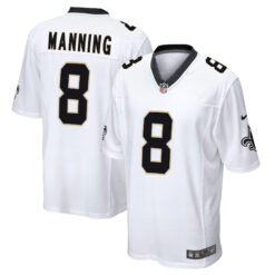 Archie Manning New Orleans Saints White Road Game Jersey - All Stitched