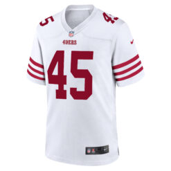 Alternative view of Nick Martin San Francisco 49ers White Road Game Jersey - All Stitched