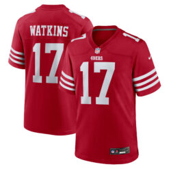 Jordan Watkins San Francisco 49ers Scarlet Home Game Jersey - All Stitched